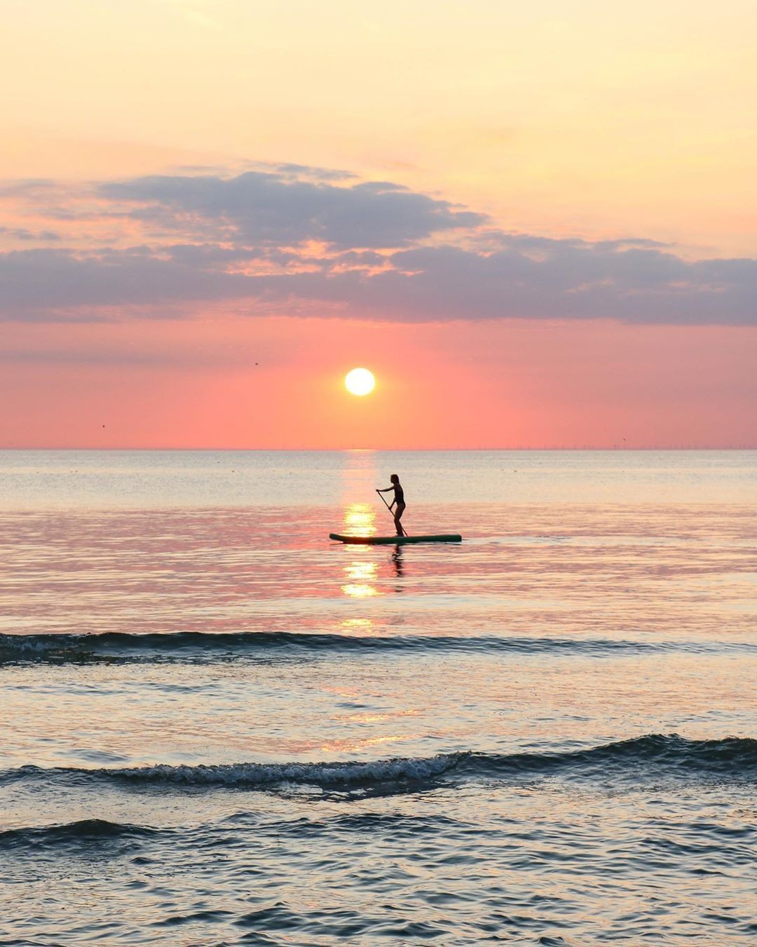 Scenic sunrise paddleboarding route from Engure Marina, Latvia